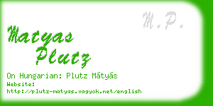 matyas plutz business card